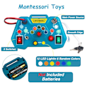 Miniatyrbilde 3 av 7: Høy kvalitet Montessori Opptatt Brett Sensorisk Leker Med LED Lys Switch Kontroll Brett Reise Aktiviteter Barn Spill For 2-4 år gamle