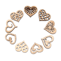 Miniatyrbild 2 av 8: Hjärta Naturligt Trä Spån Openwork Trä Gör-det-själv Hantverk Scrapbook Utsmyckningar Hängande Ornament