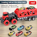 Miniatyrbilde 8 av 8: Deformerbar skinne bil  utkast foldbar  stor lastebil leker for barn  container transporter lekesett