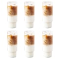 Miniatyrbilde 1 av 9: 6 biter glass Kaffe kopper Stablebare Glassvarer Stripe Enkel Transparent Cocktail Bar Drikkevarer Soda Vann Juice krus