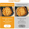 Miniatyrbilde 3 av 7: Air Fryer Silicon Gryte Tykk Gjenbrukbar Silicon Firkant Air Fryer Fôringer Erstatning av Pergament Fôr Papir Air Fryer Kurv