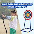 Pikkukuva 5 / 9: Lapset jousiammunta jousi lasku jousi lapsille ulkoilu ammunta harjoittelu jousi peliin recurve jousi