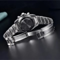 Miniatyrbillede 10 af 10: Rustfrit stål Bezel Mænd Quartz Armbåndsure Luksus Safir Glas Kronograf Ur