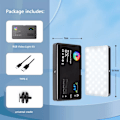 Miniatyrbild 8 av 8: RGB LED Kamera Ljus Full Färg Utgång Video Lampa Kit Dimbar 2500K-8500K Bi-Color Panel Ljus