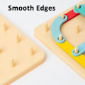 Miniatyrbild 3 av 7: Barn Trä Geoboard Leksaker Spikbräda Geometrisk Kolumn Set Konstruktion Pussel Geometrisk Pegboard