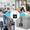 Pikkukuva 7 / 7: Sormenjälki lukko avaimeton vedenpitävä varkaudenesto Smart Lock sormenjälki riippulukko