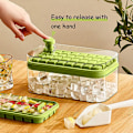 Miniatyrbild 2 av 8: 32 Grid Silicon Ice Cube Tray Form Med Lock Spade Förvaring Låda Ta bort Med Ett Klick Ice Maker