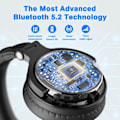 Miniatyrbilde 5 av 6: Bluetooth trådløs hodetelefoner med mikrofon 110 timer foldbar over øre bluetooth 5.2 headset