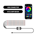 Pikkukuva 5 / 7: 48 LED Auto Sisustus Ambient jalka valo USB Langaton Kaukosäädin Musiikki App Ohjaus Auto RGB Ilmakehä koriste lamput