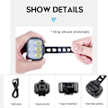 Miniatyrbilde 5 av 7: 2 deler Sykkel Q6 Lys Sett Sykkel LED Foran Bak Lys USB Lade MTB Vei Sykkel Høydelys Lampe Sykkel Lys
