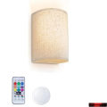 Miniatyrbillede 1 af 7: RGBW trådløs væg lampe med stof lampeskærm fjernbetjening kontrol dæmpbar timing væg lampe