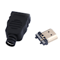 Miniatyrbilde 5 av 6: 1 STK NYTT HDMI Hann kontakt overføring terminaler med boks svart farge