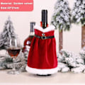 Miniatyrbillede 11 af 11: Jul vin flaske cover sæt nisse snemand vævet vin flaske poser til julefest middag bord pynt