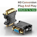 Miniatyrbillede 8 af 8: HD 1080P DVI til VGA Adapter Kabel Konvertering DVI Han til VGA hun til computer vært grafik kort til projektor HDTV monitor