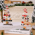 Miniatyrbillede 2 af 10: Træ Skrivebord Jule Træ Julemand Gør-det-selv Dekoration Jule Skilt Plaque Xmas Home Decoration