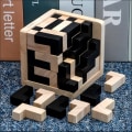 Pikkukuva 6 / 7: 3D Kuutio Pulma Luban Interlocking Luova Koulutus Puinen lelu aivot IQ mieli varhainen oppimis peli