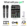 Miniatyrbillede 5 af 5: 4 Kanals Lyd Mixer med Trådløs Mikrofon USB Lyd Bord Bluetooth Konsol DJ Mixing