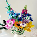 Miniatyrbillede 2 af 7: Evigt Kunstig Krysantemum Blomst Hjem Dekoration Vildblomst Buket Bygge Klodse