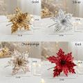 Miniatyrbillede 7 af 10: Glitter kunstig jule blomster jule træ pynt hjem falske blomster jule pynt