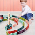 Miniatyrbillede 3 af 9: Automatisk Lægtende Domino Tog Elektrisk Bil Brick Blocks Kits