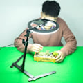 Miniatyrbilde 2 av 6: Desktop Overhead Stativ  for video opptak med led ring lys lampe bord stativ stativ med mobil telefon holder