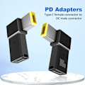 Miniatyrbild 2 av 7: 100W USB Typ C hona till DC hane adapter för Lenovo Thinkpad USB-C snabb laddning kabel omvandlare