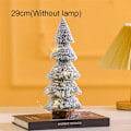 Miniatyrbillede 8 af 8: Tårn Shaped Flocked Jule Tree Mini Ceder Tree Desktop Ornament Home Jule Dekoration