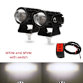Miniatyrbilde 8 av 8: Motorsykkel Mini Kjørelys Dobbelt Colo for Lyskaster Auxiliary Spotlight Lampe R ATV Scooter Moto Tåke Lys Tilbehør
