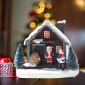 Miniatyrbilde 2 av 6: Jul pynt snø scene landsby hus vinter pynt sett