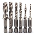 Miniatyrbillede 1 af 6: Skrue Tap Bor Bits Hss Taps Forsænkning Afgrater Set Metrisk Kombination Bit