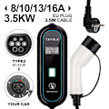 Miniatyrbilde 6 av 6: Elektrisk bil lader TYPE 2 3,5KW EV Lade kabel TYPE 1 EV lader stasjon veggboks