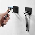 Miniatyrbillede 4 af 11: Badeværelse rustfrit stål barberkniv holder opbevaring krog væg mænd barbering barbermaskine hylde