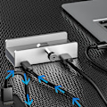 Pikkukuva 3 / 6: Alumiini tyyppi C 4 portti USB 3.0 HUB puhelin pidike SD TF USB muisti kortti lukija DC virta sovitin jakaja