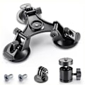 Miniatyrbillede 1 af 6: Triple Sugekop Montering med 1/4'' Standard Gevind Adapter til Gopro