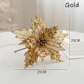 Miniatyrbillede 8 af 10: Glitter kunstig jule blomster jule træ pynt hjem falske blomster jule pynt