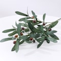 Miniatyrbillede 3 af 8: Kunstig oliven grønne blade træer grene jule pynt