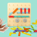 Miniatyrbillede 5 af 7: Børn Træ Geoboard Legetøj Søm Bavle Geometrisk Søjle Sæt Konstruktion Puslespil Geometrisk Pegboard