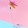 Miniatyrbild 7 av 7: Interaktiv Katt Leksaker Rolig Fjäder Teaser Stick med Block Djur halsband Kattunge Leka Teaser Trev Träningsleksaker för katter tillbehör