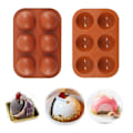 Miniatyrbilde 3 av 8: 3D rund halv kule silikon form for kake diy baking sjokolade miljøvennlig kake form