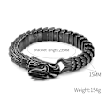 Miniatyrbillede 4 af 7: Drage spænde slange kæde til mænd punk sort armbånd rustfrit stål smykker rock tilbehør