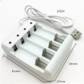 Miniatyrbilde 2 av 8: 4 Slots USB Rask Lading AAA og AA Batteri lader Kort krets Beskyttelse Oppladbart Batteri Stasjon Høy Kvalitet