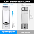 Miniatyrbild 4 av 7: Väte Rik Vatten Generator Flaska - Glas Kopphus - DuPont SPE & PEM Dual Chamber Maker Ionizer