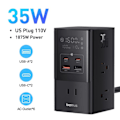 Miniatyrbillede 5 af 8: 35W Hurtig Opladning Digital Power Strip 7-i-1 Ladestation 4000W Nominel Strøm Digital Skærm