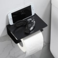 Miniatyrbilde 6 av 7: Selvklebende Toalett Papir Rull Holder Telefon Hylle WC Vev Oppbevaring Arrangør Bad Tilbehør