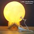 Miniatyrbillede 5 af 6: Måne Lampe Nat Lys 3D Print Måneskin Tidligt LED Dæmpbar Genopladelig Nadbord Bord Skrivebord Lampe