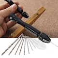 Miniatyrbild 2 av 9: Mini Mikro Aluminium Hand Drill Med Keyless Chuck HSS Stål Twist Drill Bit