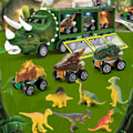 Miniatyrbillede 4 af 6: Dinosaur Transport Legetøj Lastbil Træk Tilbage Køretøjer Dino Container Opbevaring Bil