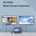Pikkukuva 5 / 8: USB C telakka asema kaksois HDMI-yhteensopiva M.2 SSD kotelo Ethernet 100W PD USB keskitin