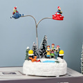 Miniatyrbilde 4 av 11: Lysende jule landsby musikk roterende nisse nisse tre jule pynt