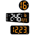 Miniatyrbild 6 av 7: Stor Digital Vägg Klocka Fjärrkontroll Temperatur Datum Vecka Display